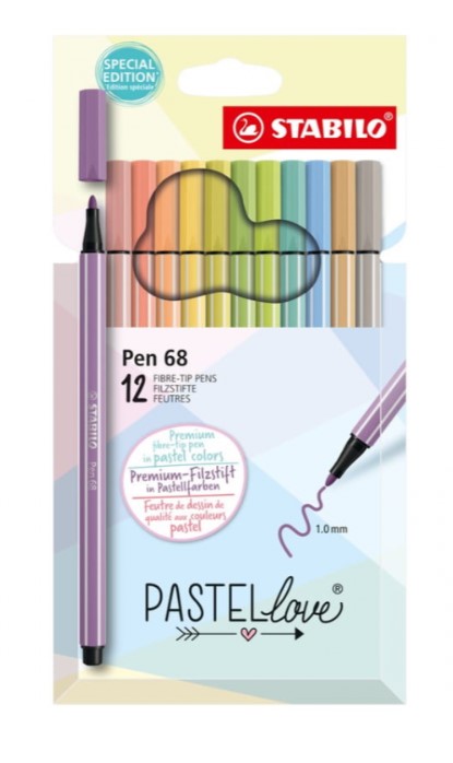 Flamastry Stabilo Pen 68 Pastellove Wallet 12szt